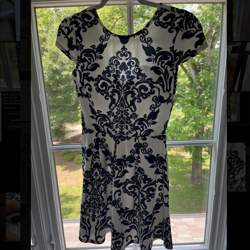 navy blue designed dress